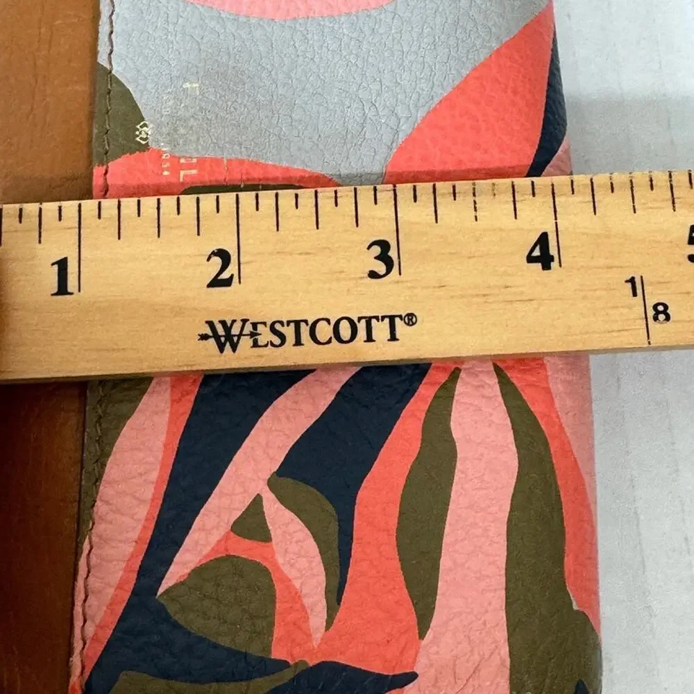 Fossil Tan Orange Leather Tri Fold Wallet Women’s Accessories Abstract Spring